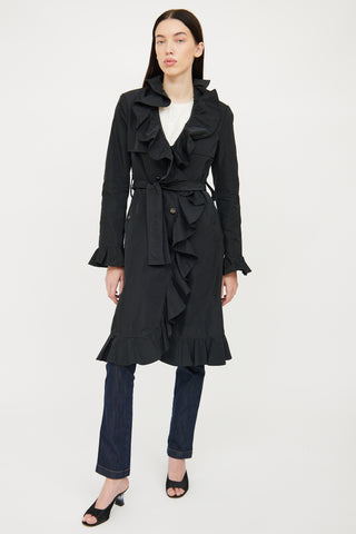 Dolce 
Gabbana Black Ruffle Trim Jacket