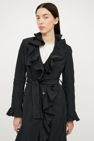 Dolce 
Gabbana Black Ruffle Trim Jacket