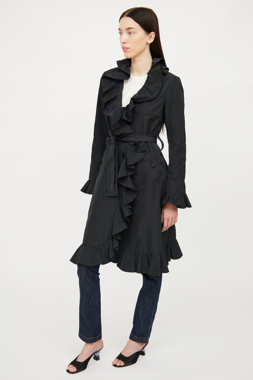 Dolce 
Gabbana Black Ruffle Trim Jacket