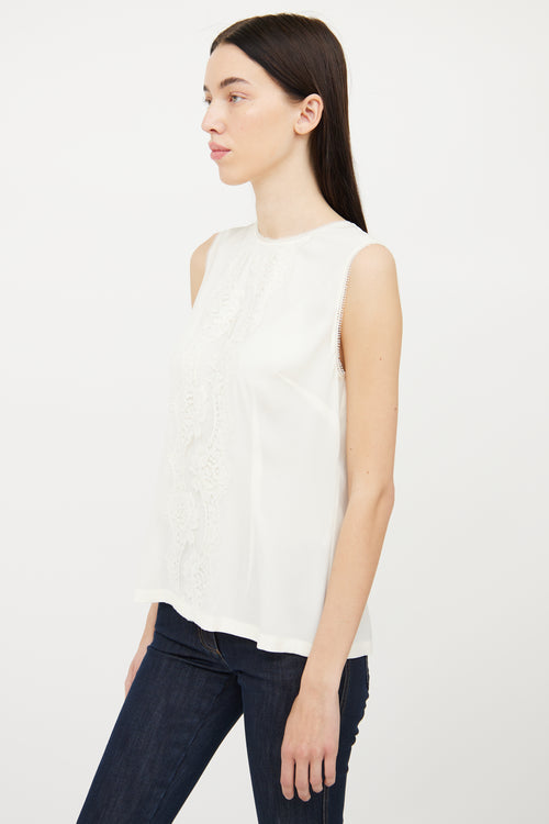 Dolce 
Gabbana Cream Silk Lace Top