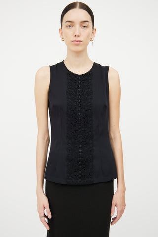 Dolce 
Gabbana Black Lace Panel Top