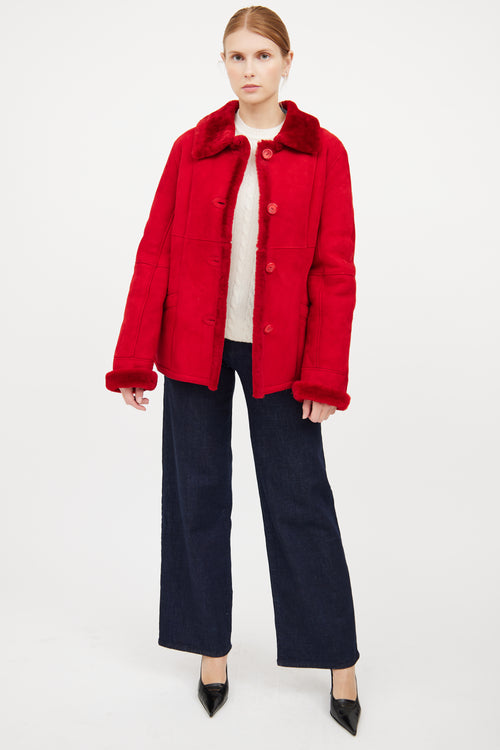 Dominic Bellissimo Red Shearling Coat