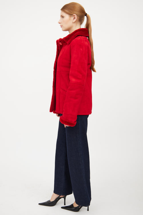 Dominic Bellissimo Red Shearling Coat