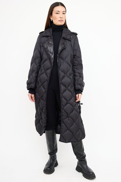 Dorothee Schumacher Black Nylon Quilted Trench Coat