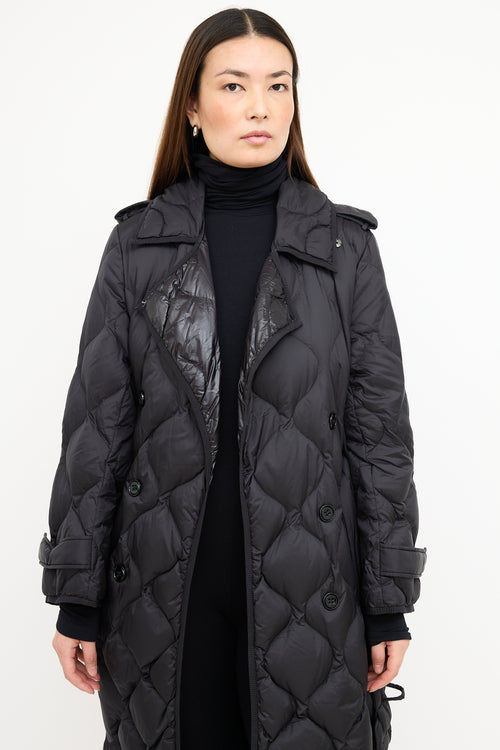 Dorothee Schumacher Black Nylon Quilted Trench Coat