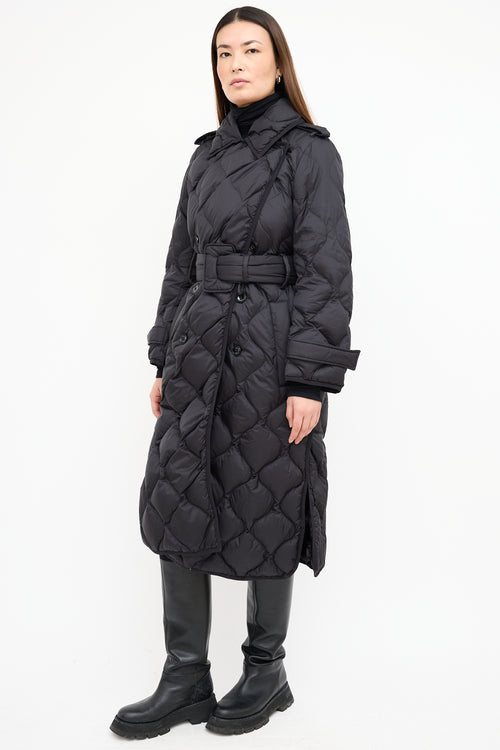 Dorothee Schumacher Black Nylon Quilted Trench Coat