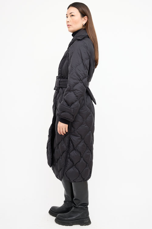 Dorothee Schumacher Black Nylon Quilted Trench Coat