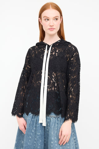 Dorothee Schumacher Black Energized Lace Hoodie