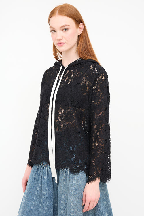 Dorothee Schumacher Black Energized Lace Hoodie