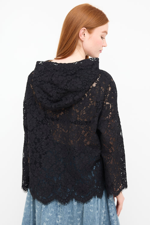 Dorothee Schumacher Black Energized Lace Hoodie