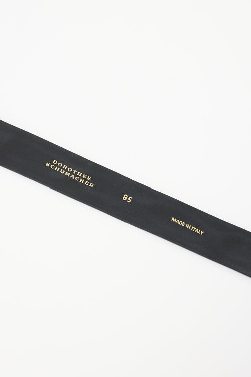 Dorothee Schumacher Black Textured Leather Western Belt