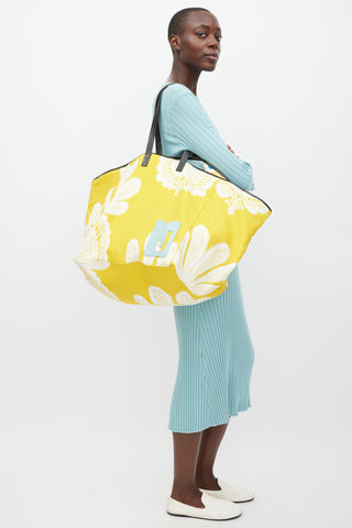 La DoubleJ Yellow 
White Floral Tote