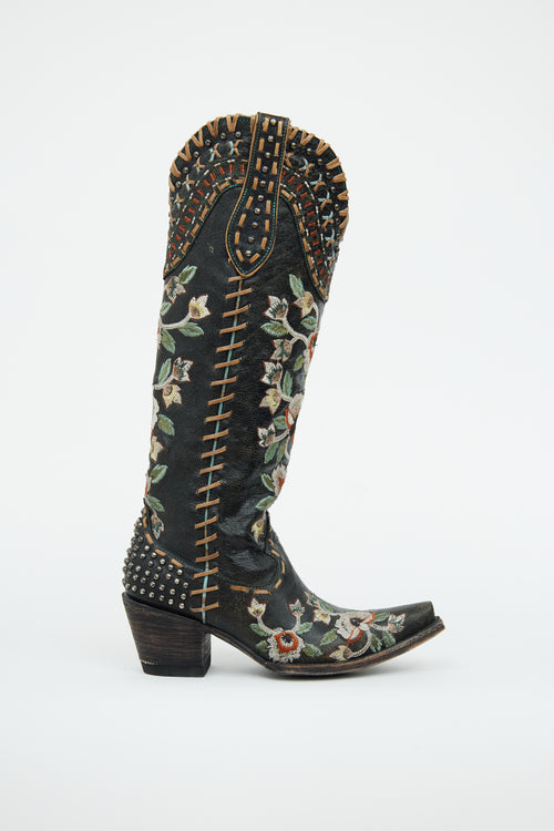 VSP Archive Black Embroidered Boot