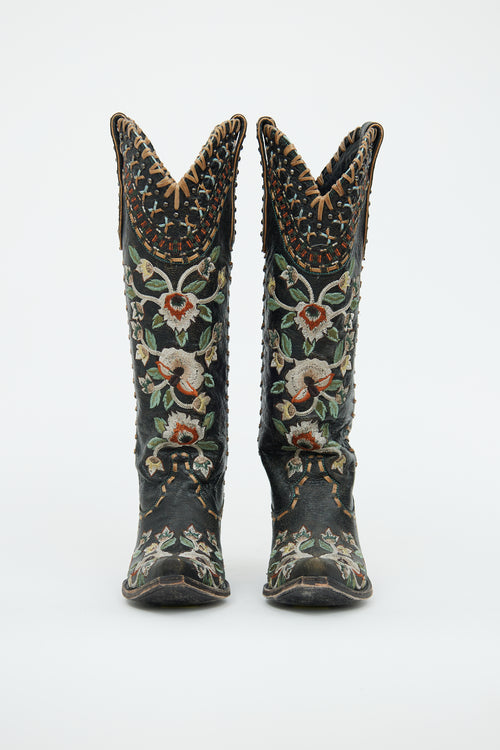 VSP Archive Black Embroidered Boot