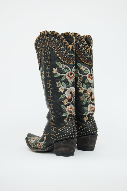 VSP Archive Black Embroidered Boot