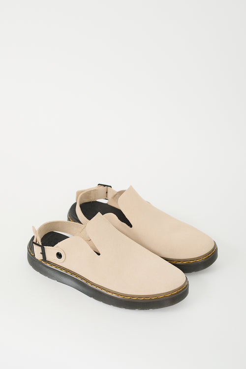 Dr. Martens Beige 
Black Suede Carlson Slingback Mule