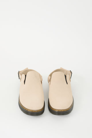 Dr. Martens Beige 
Black Suede Carlson Slingback Mule