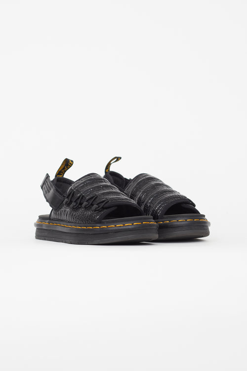 Dr. Martens x Suicoke Black Textured Leather Mura Sandal