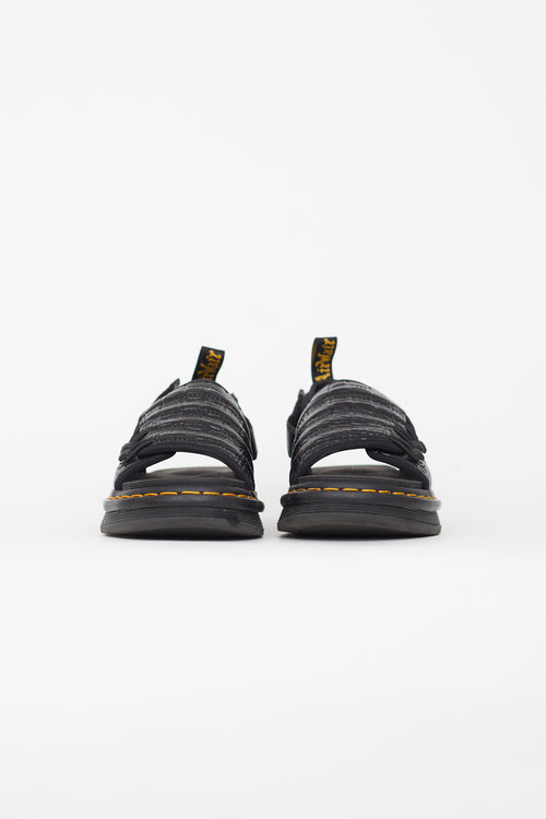 Dr. Martens x Suicoke Black Textured Leather Mura Sandal