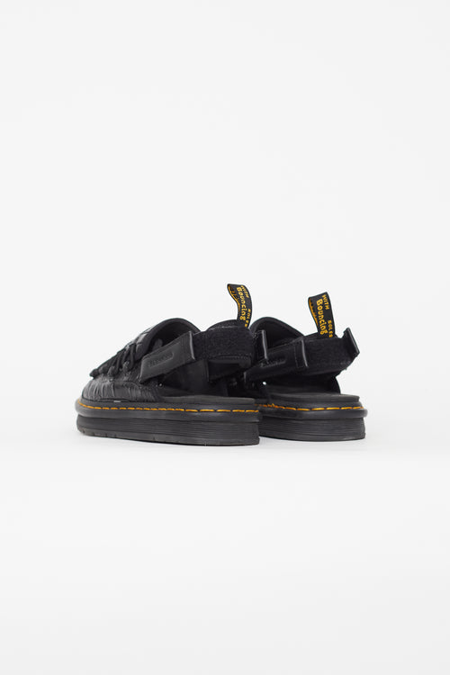 Dr. Martens x Suicoke Black Textured Leather Mura Sandal