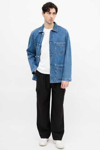 Drake
s Medium Wash Denim Chore Jacket