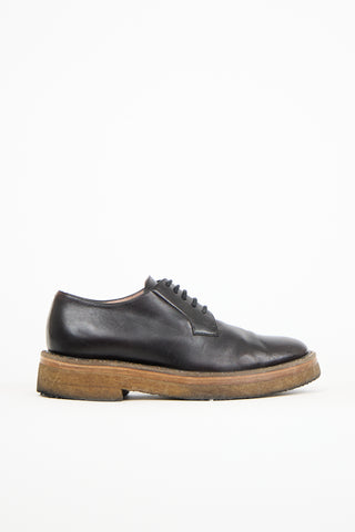 Dries Van Noten Black Leather Crepe Sole Derby