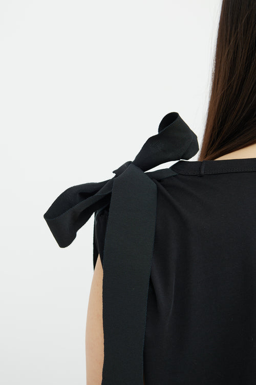 Dries Van Noten Black Cotton Bow Top