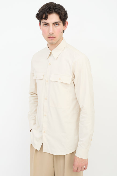 Dries Van Noten Beige Cotton Two Pocket Shirt