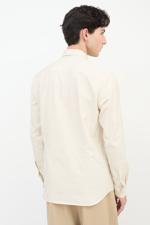 Dries Van Noten Beige Cotton Two Pocket Shirt