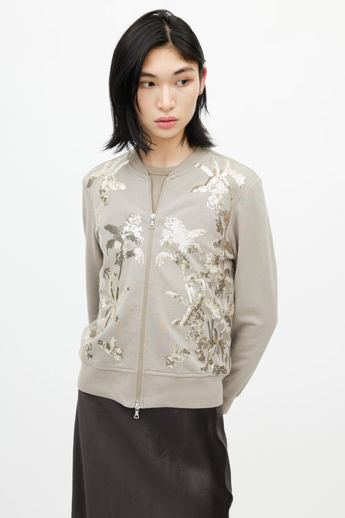 Dries Van Noten Beige 
Gold Sequin Jacket