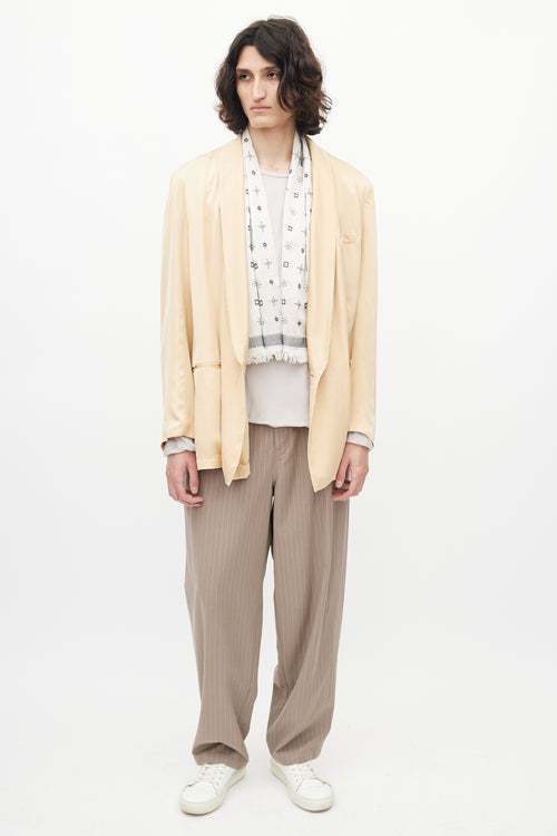 Dries Van Noten Beige Satin Blazer