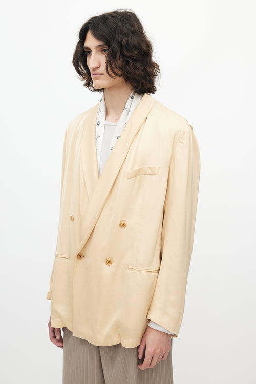 Dries Van Noten Beige Satin Blazer