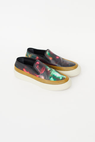 Dries Van Noten Black 
Multicolour Leather Sneaker