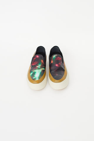 Dries Van Noten Black 
Multicolour Leather Sneaker