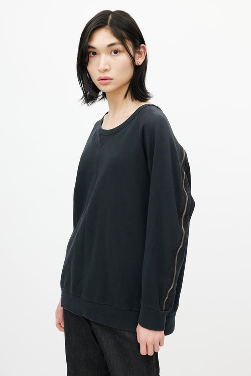 Dries Van Noten Black Back Zip Sweatshirt