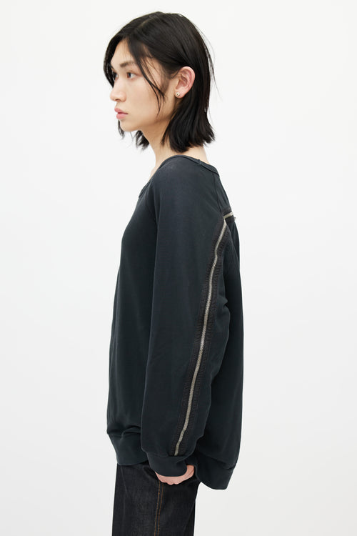 Dries Van Noten Black Back Zip Sweatshirt