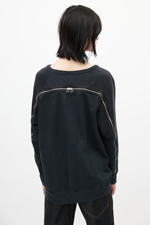 Dries Van Noten Black Back Zip Sweatshirt