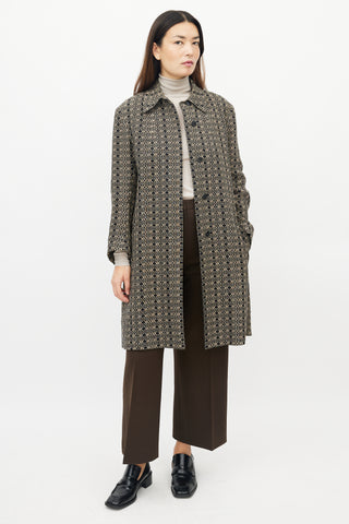 Dries Van Noten Black 
Beige Woven Geometric Jacket