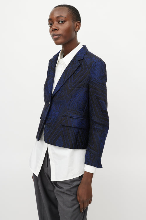 Black 
Navy Brocade Blazer