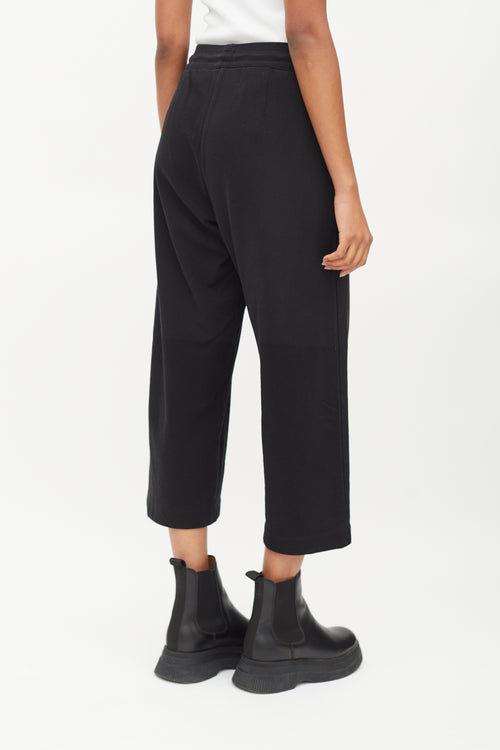 Dries Van Noten Black Cotton Wide Leg Lounge Pant