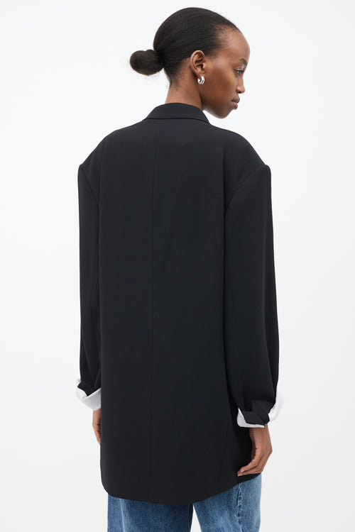 Dries Van Noten Black Double Breasted Oversized  Blazer