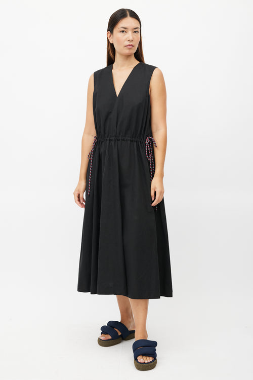 Dries Van Noten Black Drawstring Maxi Dress