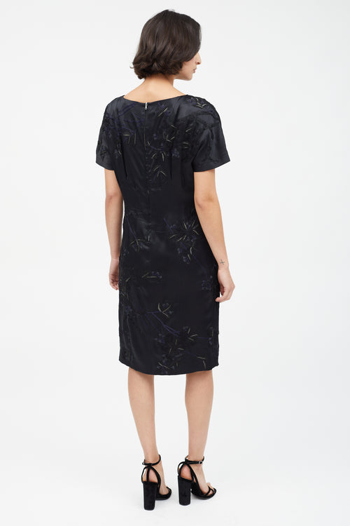 Dries Van Noten Black Embroidered Floral Dress