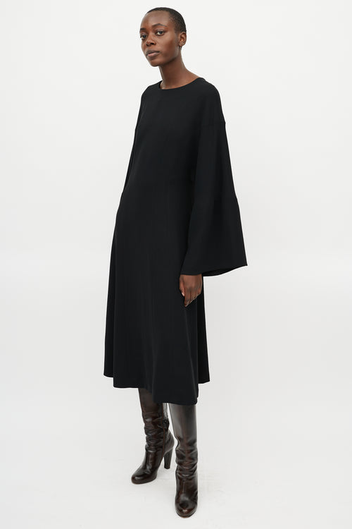 Dries Van Noten Black Flared Maxi Dress