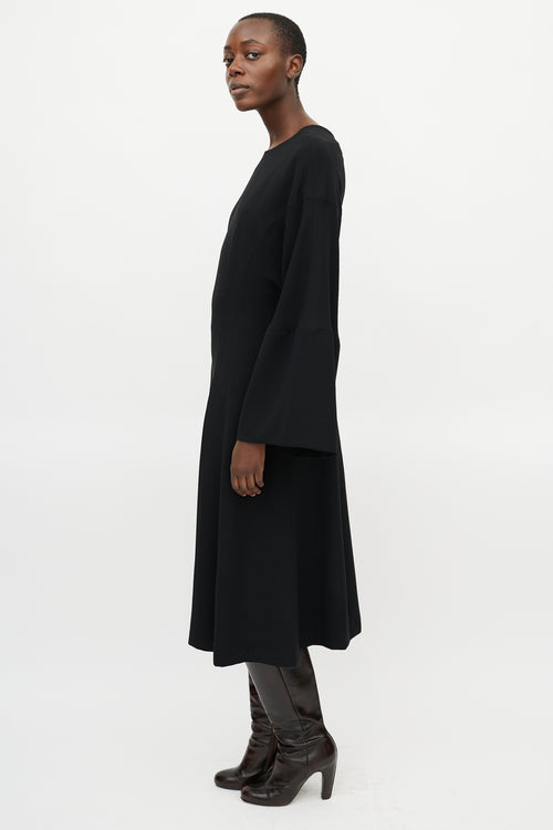 Dries Van Noten Black Flared Maxi Dress