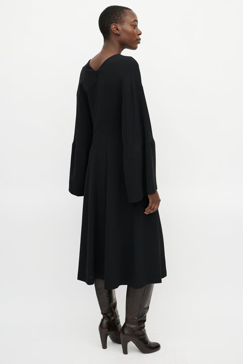 Dries Van Noten Black Flared Maxi Dress