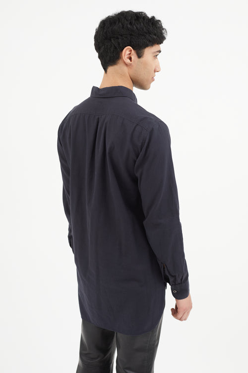 Dries Van Noten Black Half Buttoned Shirt