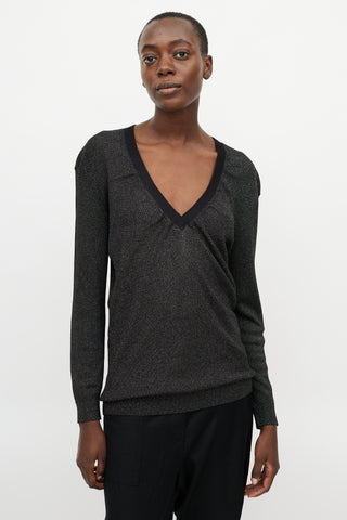 Dries Van Noten Black Knit Glitter Sweater