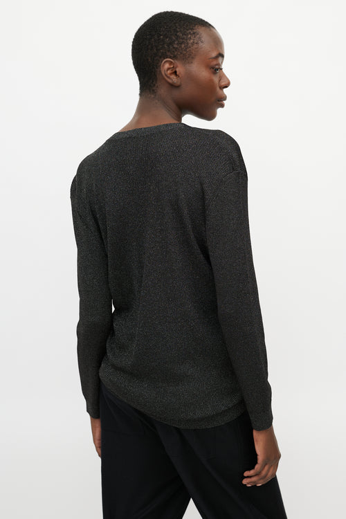 Dries Van Noten Black Knit Glitter Sweater