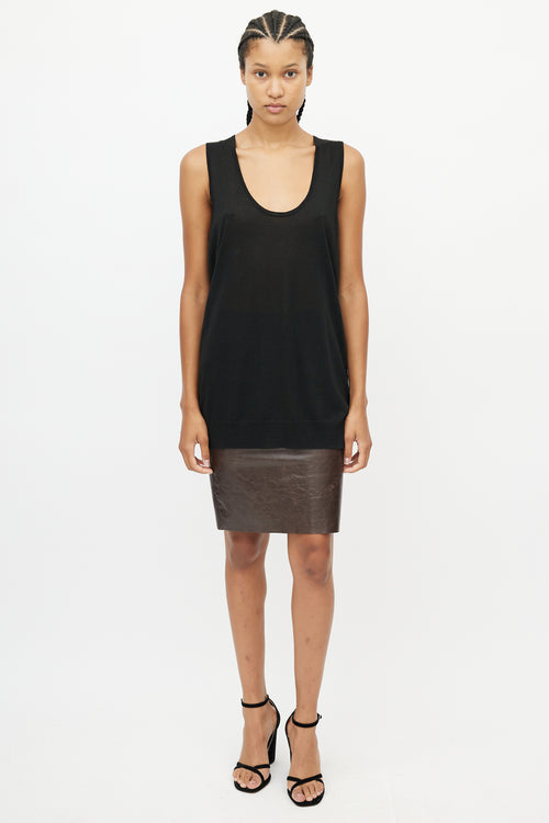 Dries Van Noten Black Metallic Knit Tank